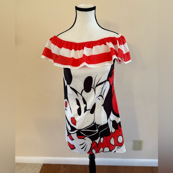 Disney Mickey and Minnie off shoulder  Dress - Picture 3 of 7